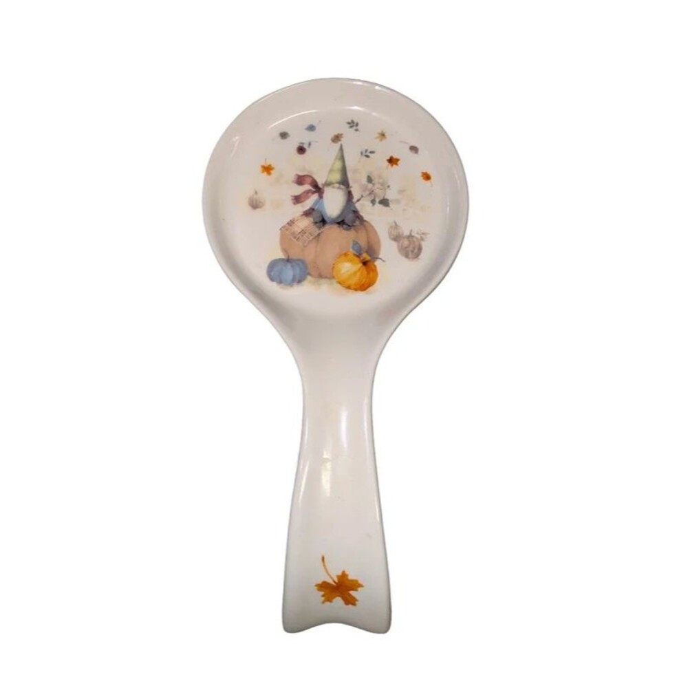 Fig & Fern Ceramic Spoon Rest Fall Gnome Pumpkins Autumn Decor